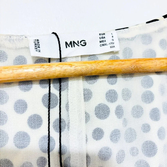 MANGO Beige maxi polka dot and ruffles dress - Picture 6 of 11